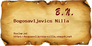 Bogosavljevics Nilla névjegykártya